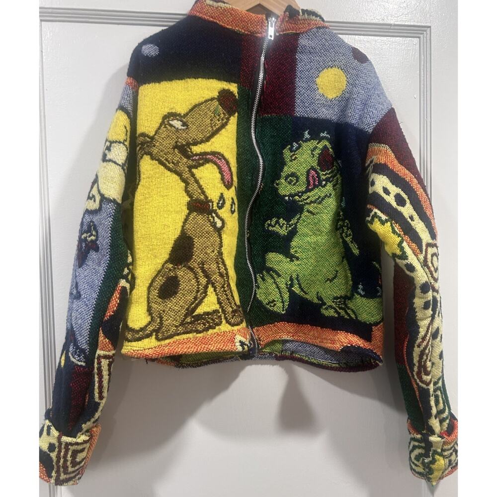 Custom Made Vintage USA Made Rugrats Upcycled Blanket Jacket Small Nickelodeon